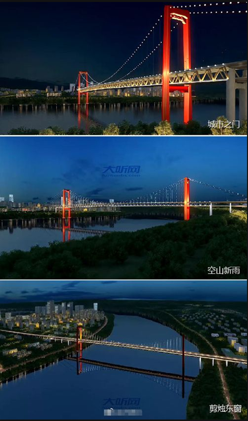 泸州长江二桥和长江六桥夜景方案邀市民投票(图1)