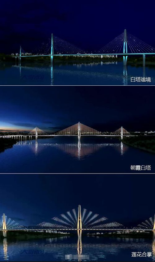 泸州长江二桥和长江六桥夜景方案邀市民投票
