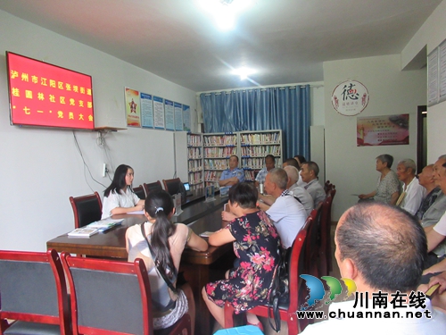 江阳区张坝街道桂圆林社区开展七一党员大会(图1)