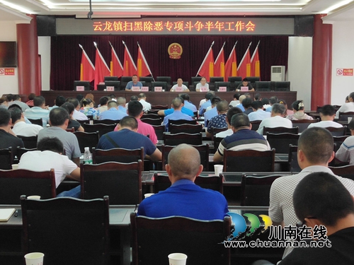 泸县云龙镇召开扫黑除恶半年工作总结会(图1)