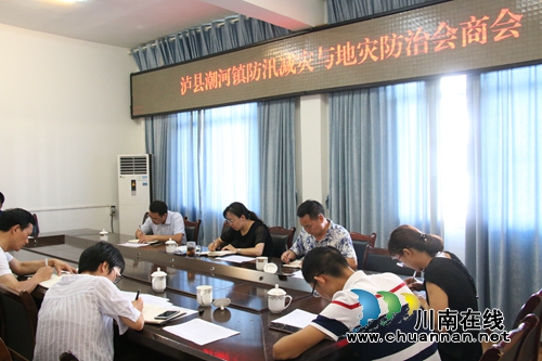 泸县潮河镇召开防汛减灾与地灾防治工作会商会(图1)