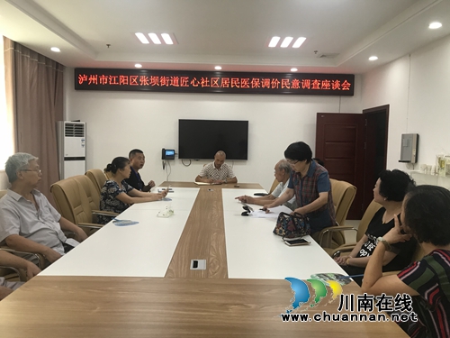 江阳区张坝街道匠心社区召开居民医保调价民意调查座谈会(图1)