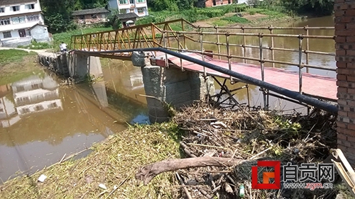 自贡数百村民挑菜过河&nbsp;每天都在“走钢丝”(图1)