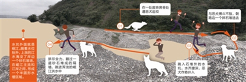 宜宾小伙被恶犬追咬跳江&nbsp;手指夹草呼救50分钟(图2)