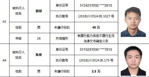 泸州又公布一批老赖名单&nbsp;你认识的人上榜了吗(图21)