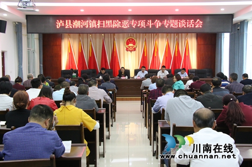 泸县潮河镇召开扫黑除恶专项斗争专题谈话会(图1)
