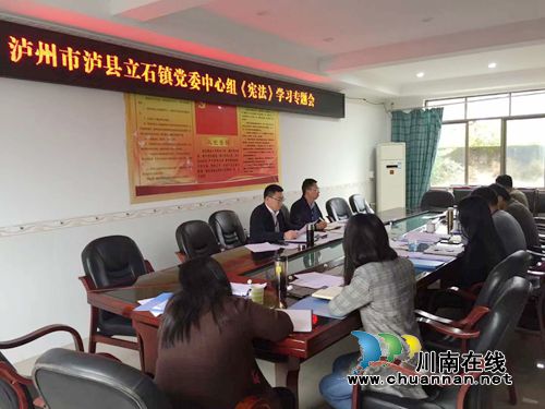 泸县立石镇党委中心组召开《宪法》专题学习会(图1)