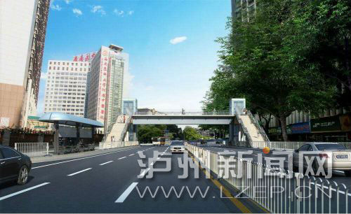 泸州主城区两座人行天桥动工&nbsp;设垂直升降电梯(图1)