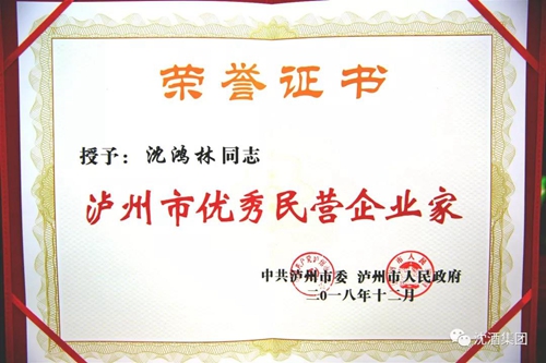 沈酒董事长沈鸿林荣获泸州市优秀民营企业家(图4)