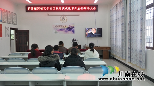泸县潮河镇组织收看庆祝改革开放40周年大会(图3)