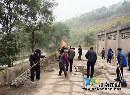 龙马潭区特兴街道桐兴村组织党员、小组长等清理环境卫生(图1)