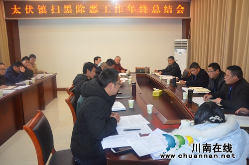 泸县太伏镇召开扫黑除恶工作年终总结会(图1)
