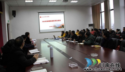 四川三河职业学院召开完善中国特色现代大学制度改革试点项目2018年总结会(图1)