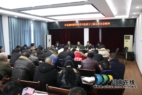 泸县潮河镇召开县委十三届七次全会精神学习会(图1)