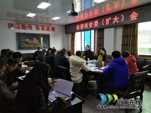 泸县海潮镇召开1月党委中心组（扩大）会(图1)