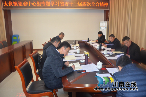泸县太伏镇党委中心组专题学习省委十一届四次全会精神(图1)