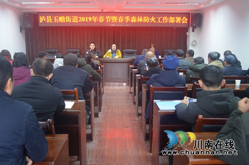 泸县玉蟾街道召开2019年春节暨春季森林防火工作部署会(图1)