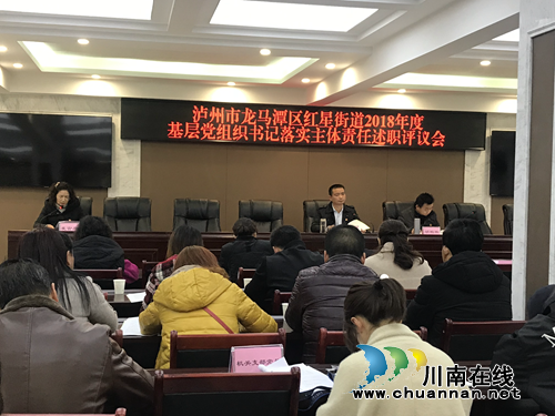 龙马潭区红星街道召开2018年度基层党组织书记落实主体责任述职评议会(图1)