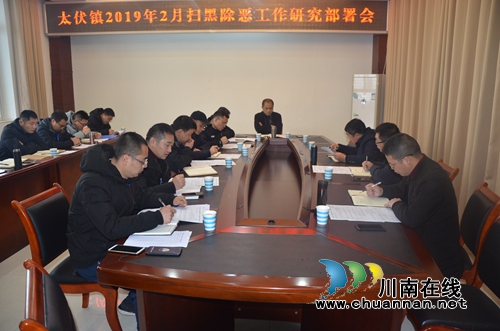 泸县太伏镇召开2019年2月扫黑除恶研究部署会(图1)