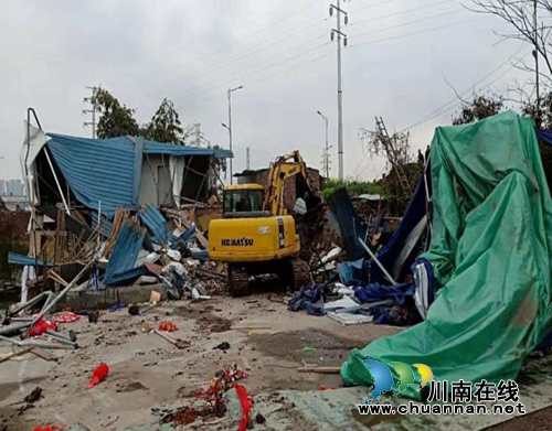 龙马潭治违强力推进&nbsp;拆除侵占国有土地违建900余平方米(图1)