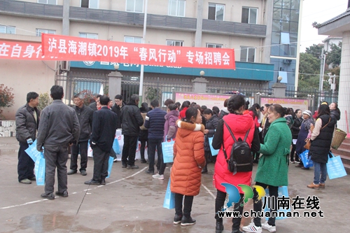泸县海潮镇举行2019年“春风行动”暨智能终端现场招聘会(图1)