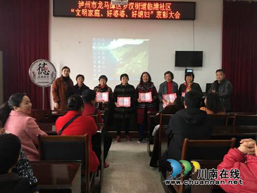 龙马潭区鱼塘街道临港社区召开文明家庭表彰大会(图1)