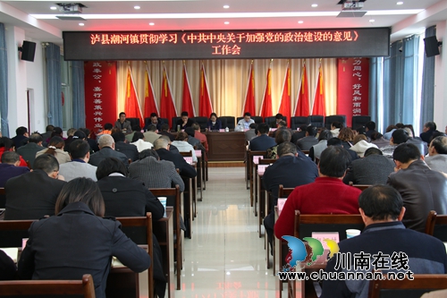 泸县潮河镇召开《***中央关于加强党的政治建设的意见》专题学习会(图1)