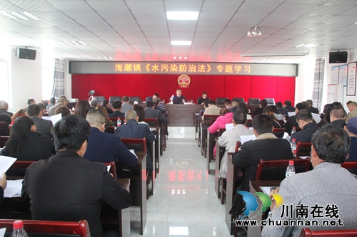 泸县海潮镇组织开展《水污染防治法》专题学习活动(图1)