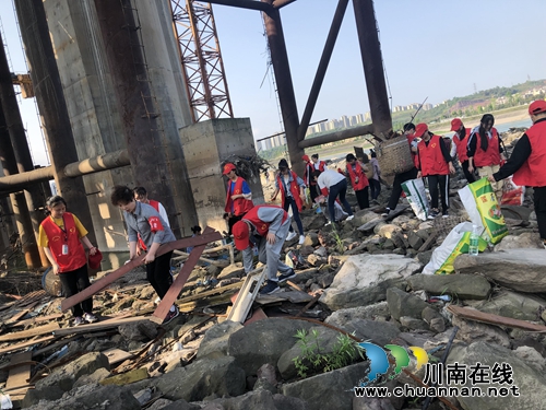 龙马潭区罗汉街道：“小蚂蚁&nbsp;大力量”合力清理长江垃圾(图1)