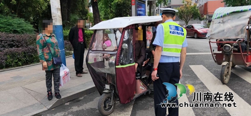 宜宾筠连交警大队开展电瓶三轮车违法行为集中整治行动(图1)