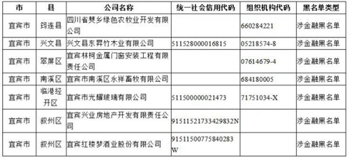宜宾市对全市涉金融黑名单企业开展联合惩戒(图1)