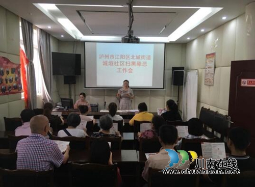 江阳区北城街道城垣社区召开开展扫黑除恶工作会(图1)