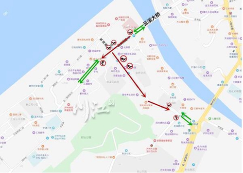 纳溪区云溪西路等部分路段6日起单向通行(图1)