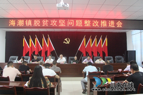 泸县海潮镇召开脱贫攻坚问题整改推进会(图1)