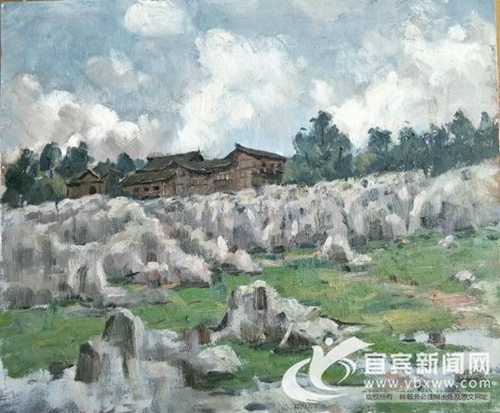 四地艺术家相聚宜宾兴文 用画笔画下最美石海(图1)