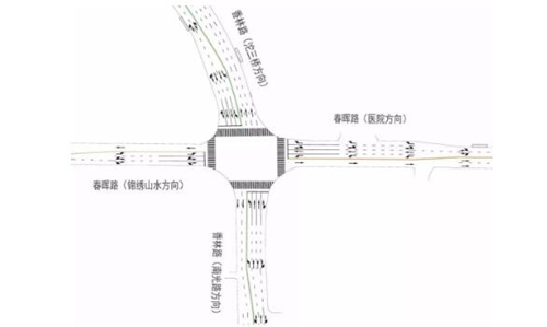 龙马潭区香林路春晖路交叉口北进口道有新变化
