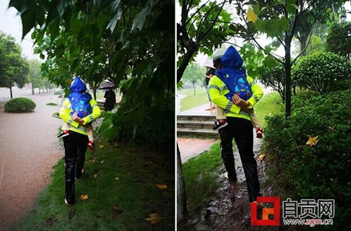 暴雨袭城 自贡公安交警徒手破窗救人(图1) 暴雨袭城 自贡公安交警徒手破窗救人(图1)
