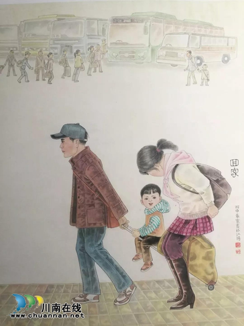 泸州书画名家作品在东门口城楼展览馆展出(图1)