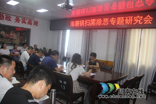 泸县海潮镇召开扫黑除恶专项斗争专题研究会(图1)