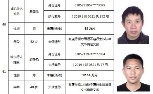 泸州中院公布一批失信被执行人名单(图20)