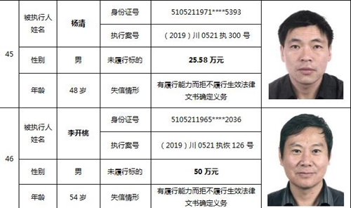 泸州中院公布一批失信被执行人名单(图22)