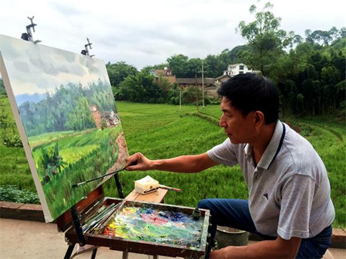 “周末画家”植根乡土&nbsp;丹青妙笔大写美丽宜宾(图2)