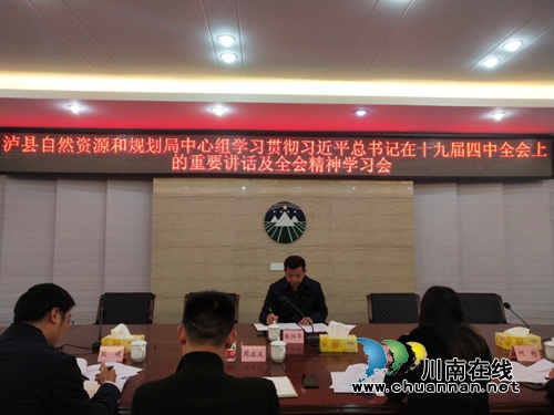 泸县自然资源和规划局中心组学习贯彻党的十九届四中全会精神(图1)