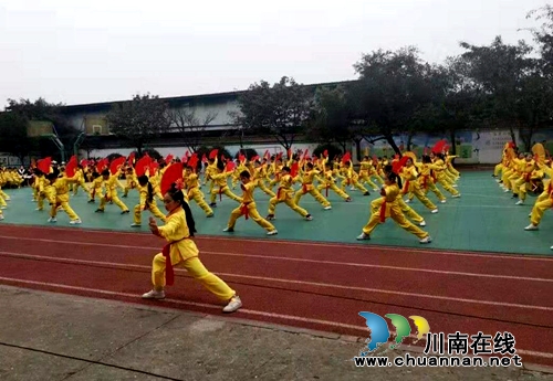 龙马潭区罗汉学校举行第二届武术节活动(图3)
