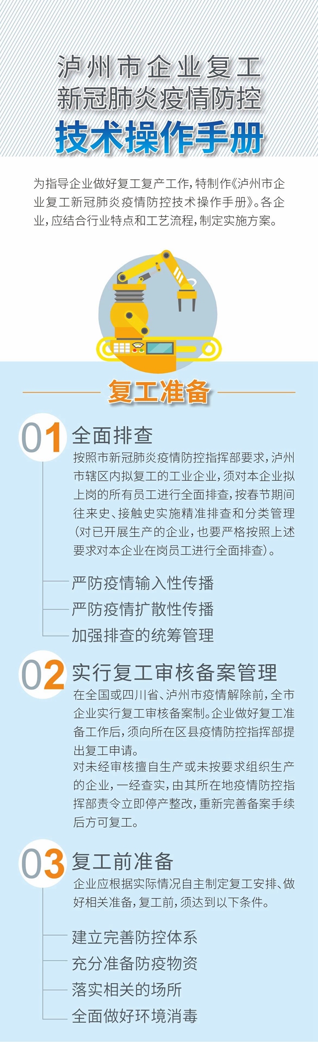 泸州市企业复工新冠肺炎疫情防控技术操作手册(图1)
