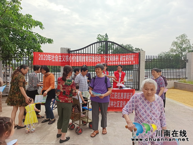 江阳区茜草街道桂圆林社区开展“学文明条例 做文明市民”社会主义核心价值观宣传教育(图2)