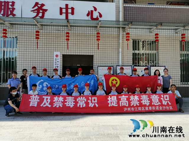 江阳区“你我携手 为青春护航”禁毒宣传走进茜草街道金沙社区(图1)