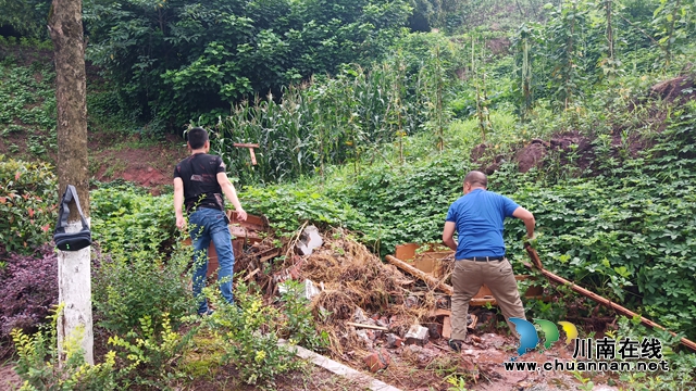 江阳区茜草街道沙坪社区开展环境卫生巡夯实巩文工作(图1)