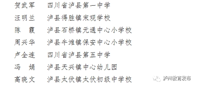 有你的老师吗？泸州通报表扬一批优秀教师、班主任(图25)