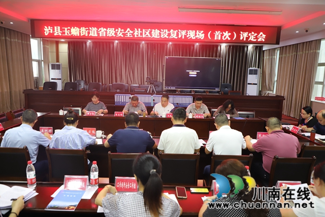 泸县玉蟾街道召开省级安全社区建设复评现场评定会(图1)